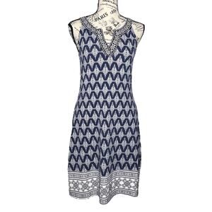 Magnolia Grace X-SMALL PETITE Alhambra Embroidered Trim Knit Dress - Stitch Fix